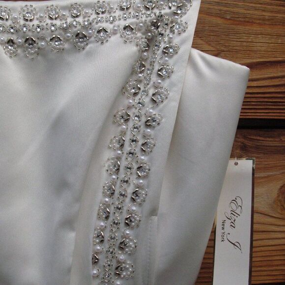 NWT White Ivory Beaded Strapless Dress - Picture 6 of 9